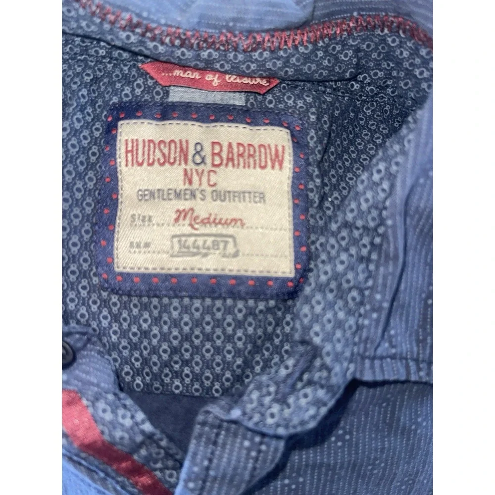 Hudson‎ & Barrow NYC Navy Button Down Shirt Mens Sz M